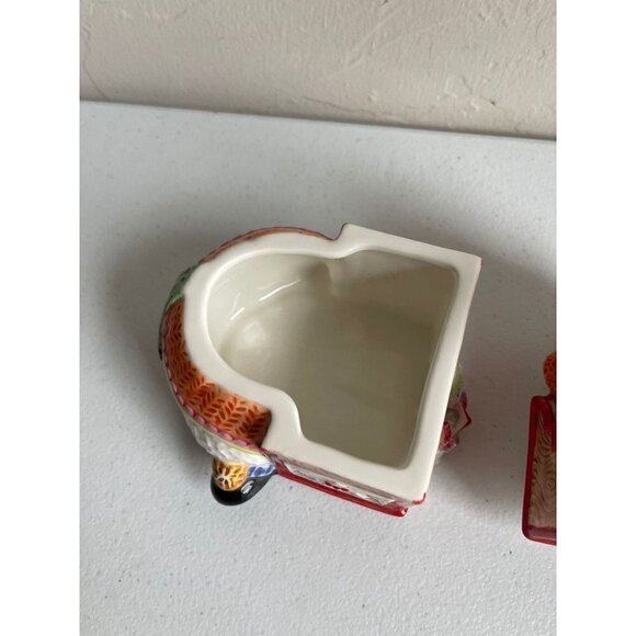 Fitz and Floyd Snowman Jamboree Piano Playing Candy Jar Trinket Lidded Box 2004 - Picture 6 of 7